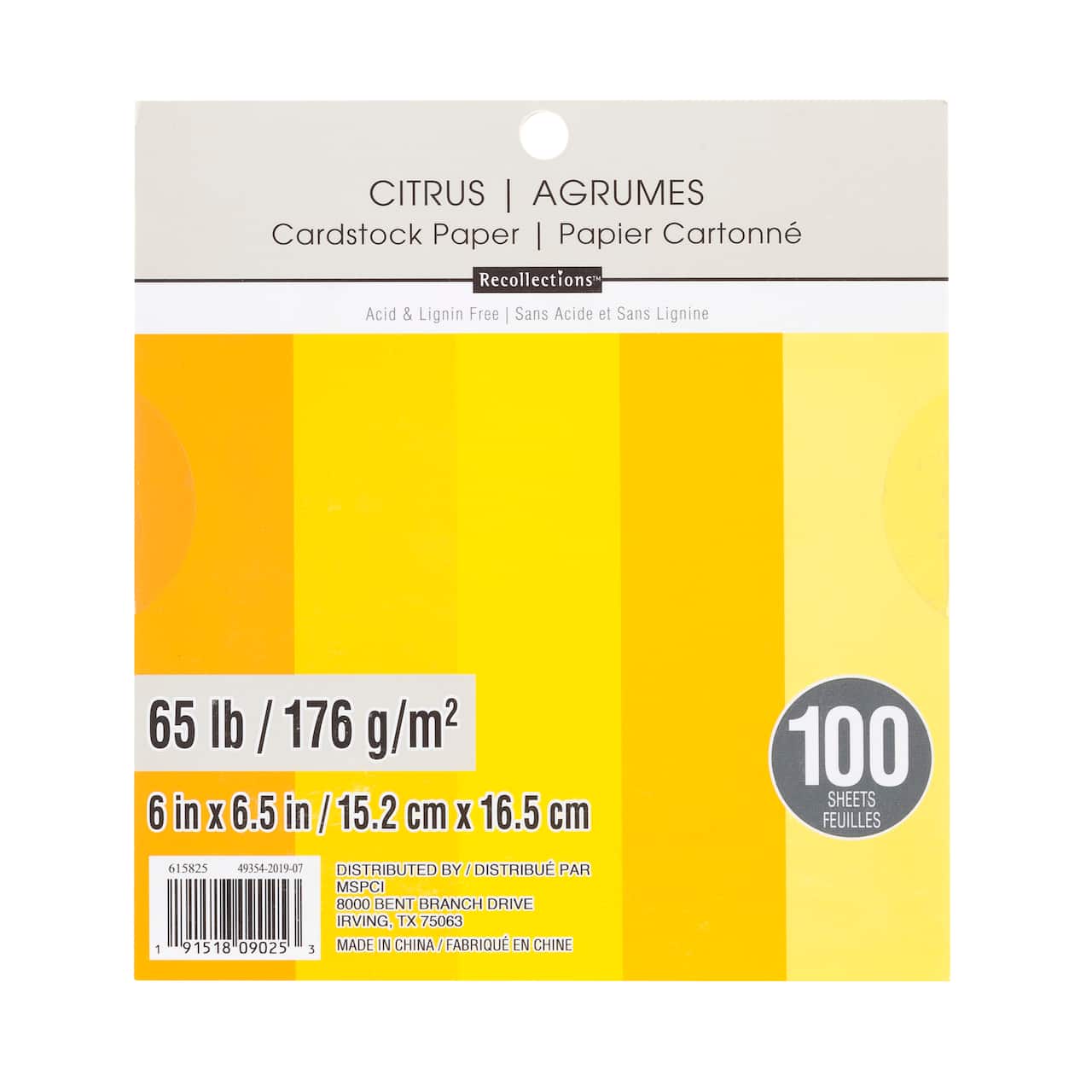 12 Packs: 100 ct. (1,200 total) Citrus 6" x 6.5" Cardstock Paper by Recollections™